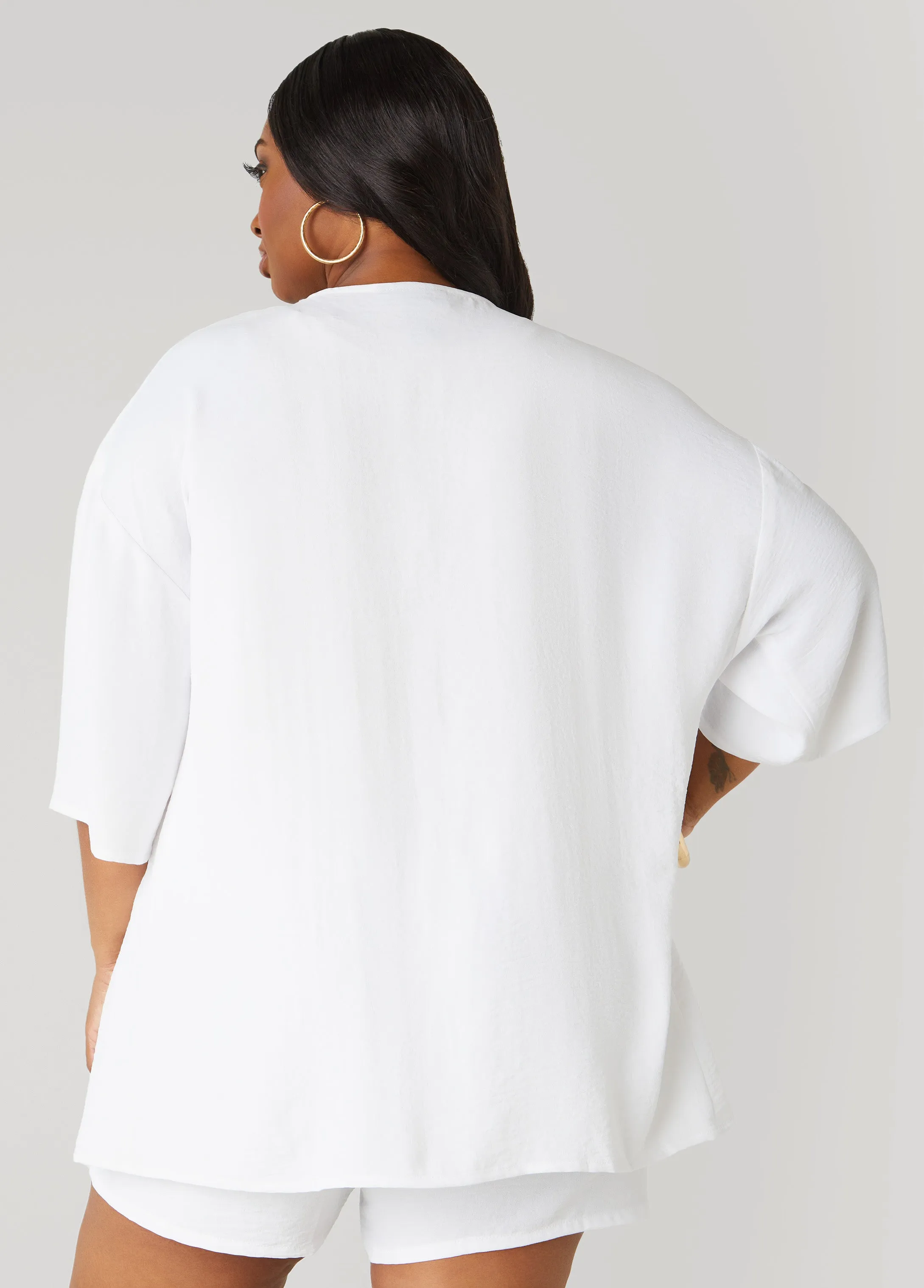 Textured Open Front Jacket