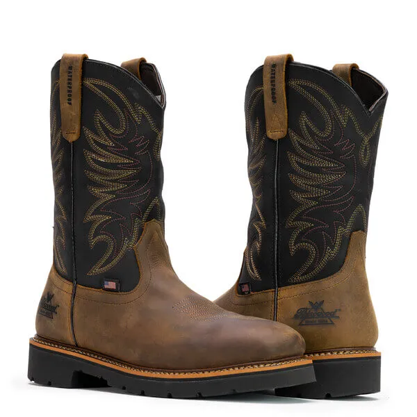 THOROGOOD Men's Heritage Square Toe Wellington Waterproof 11 Inch Safety Toe Work Boot 804-4330