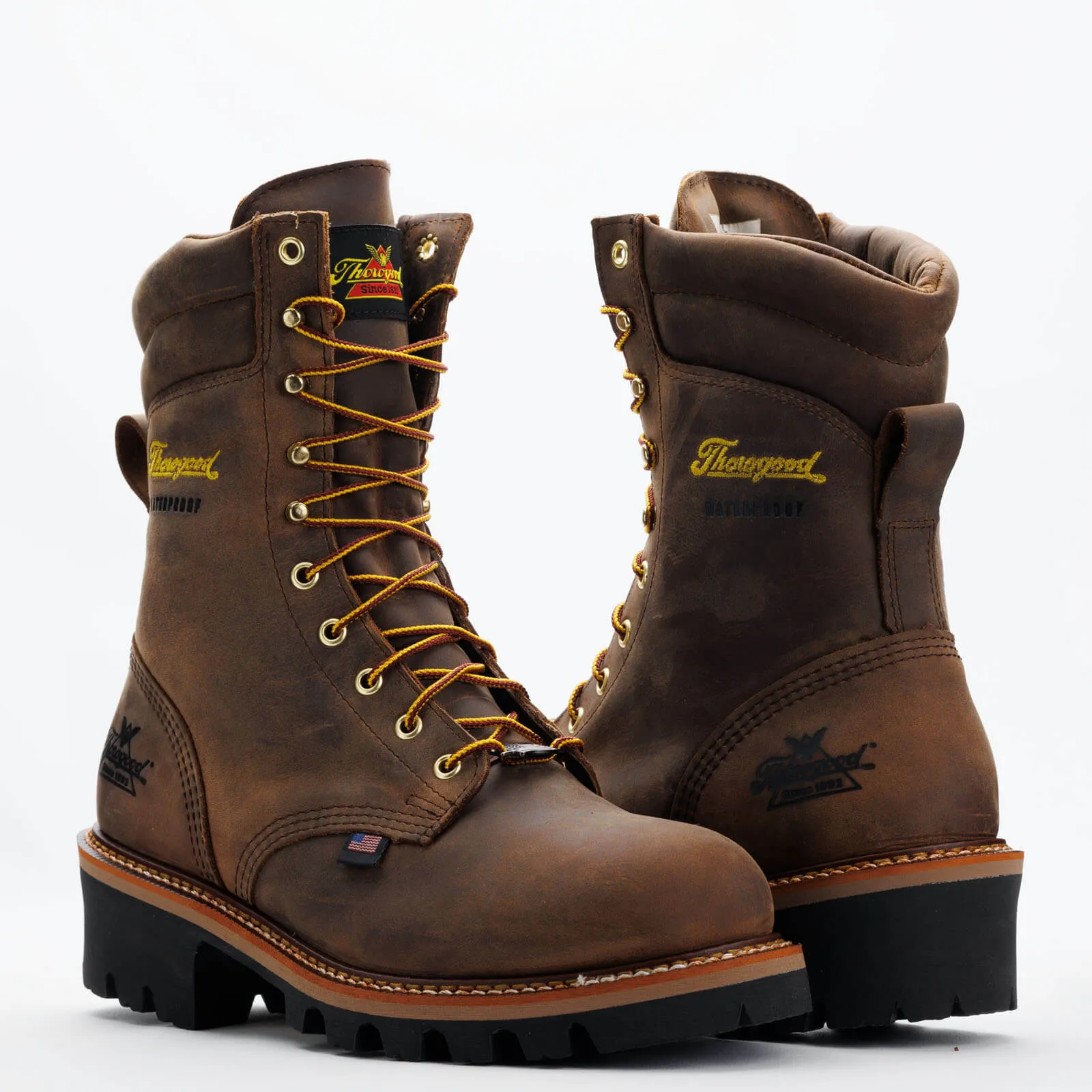 THOROGOOD Men's Logger Series 9?? Stud Horse Waterproof Soft Toe Work Boot 814-3555