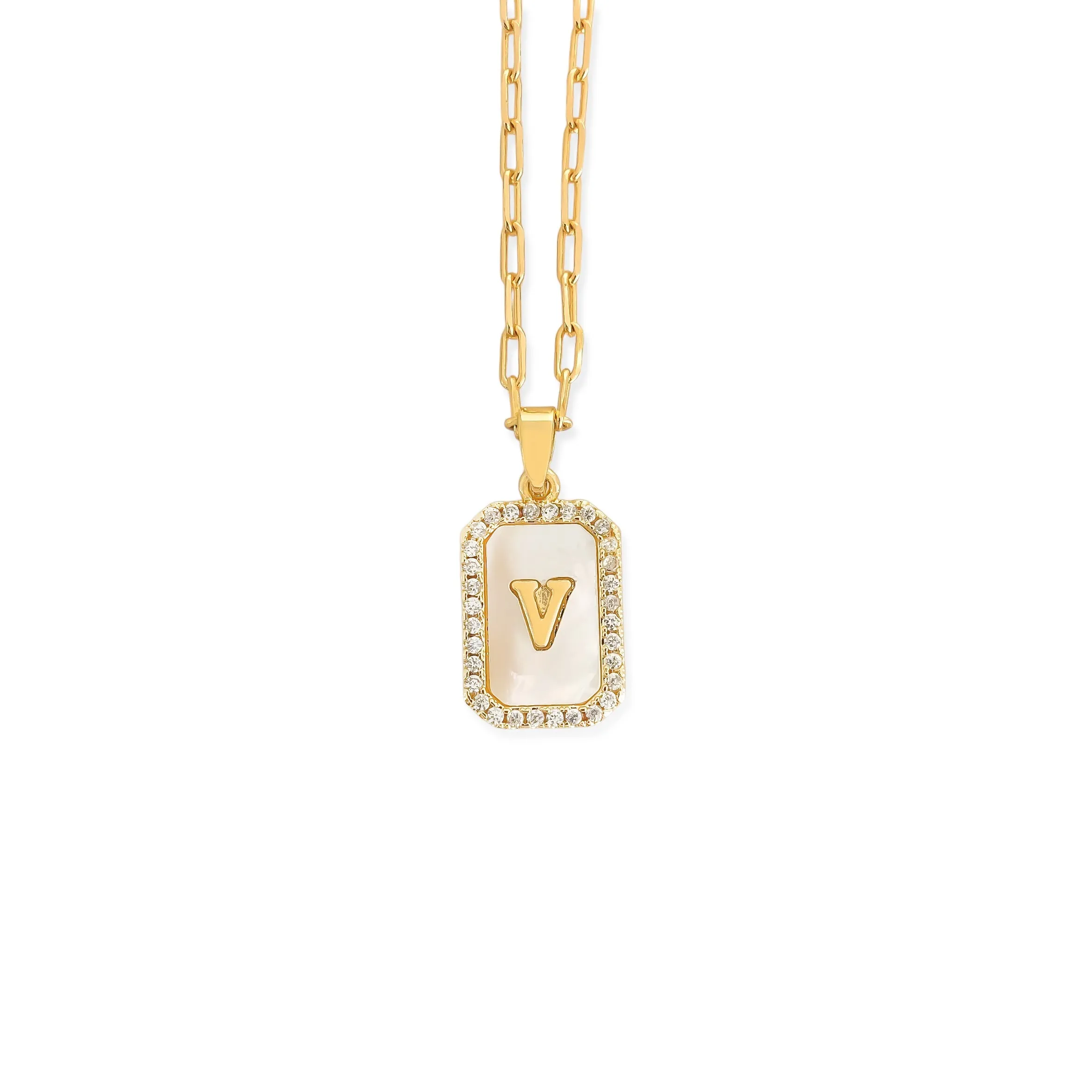 V Letter Necklace