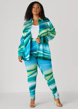 Wave Print Leggings