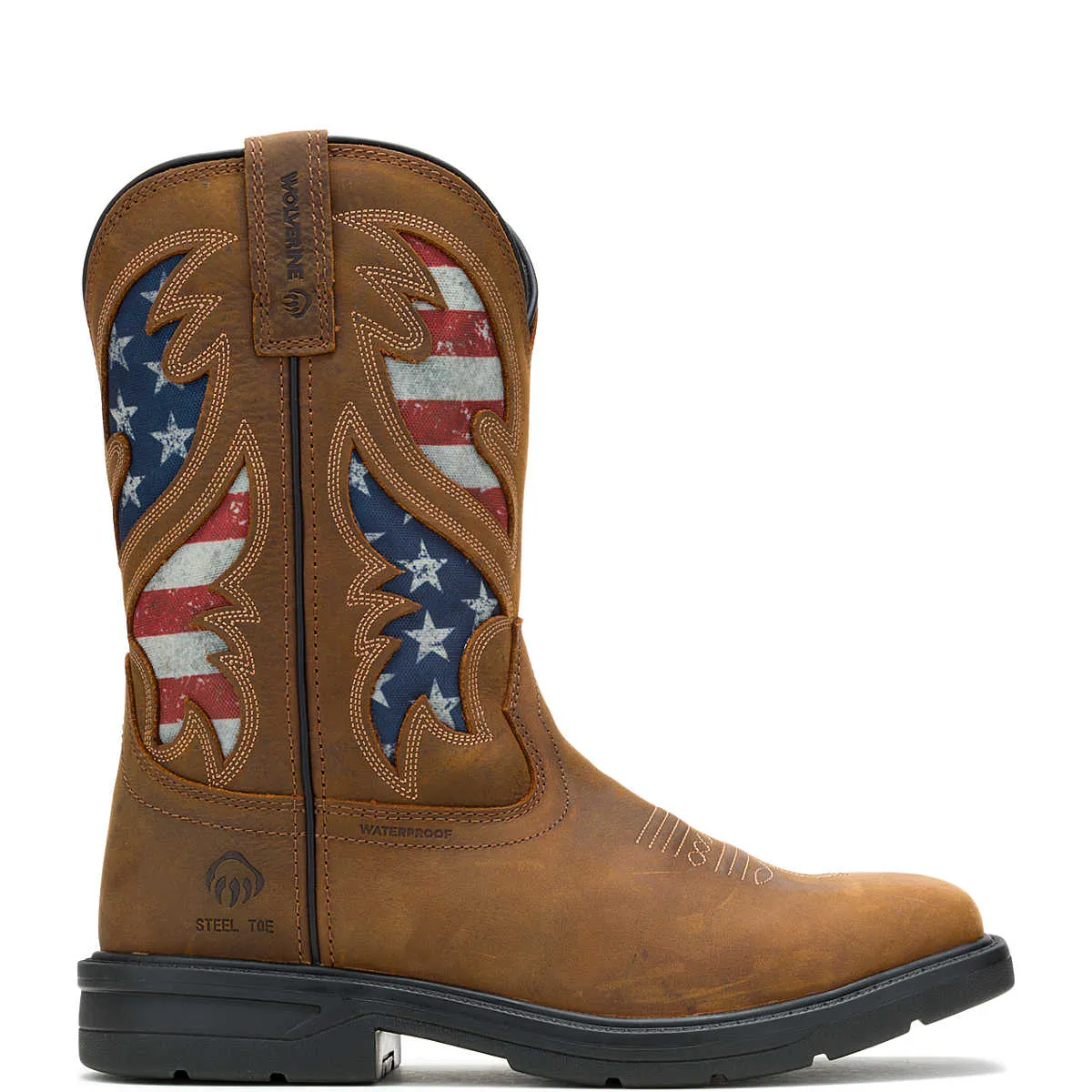 WOLVERINE Men's Rancher Flag Steel-Toe Wellington Work Boot W241181